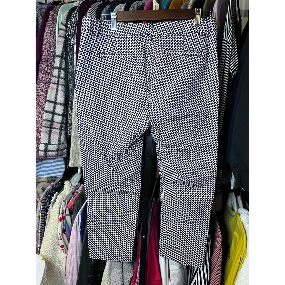 Tommy Hilfiger Size 10 Womens Stretch Slim Crop Pants Geometric Print - Picture 3 of 12